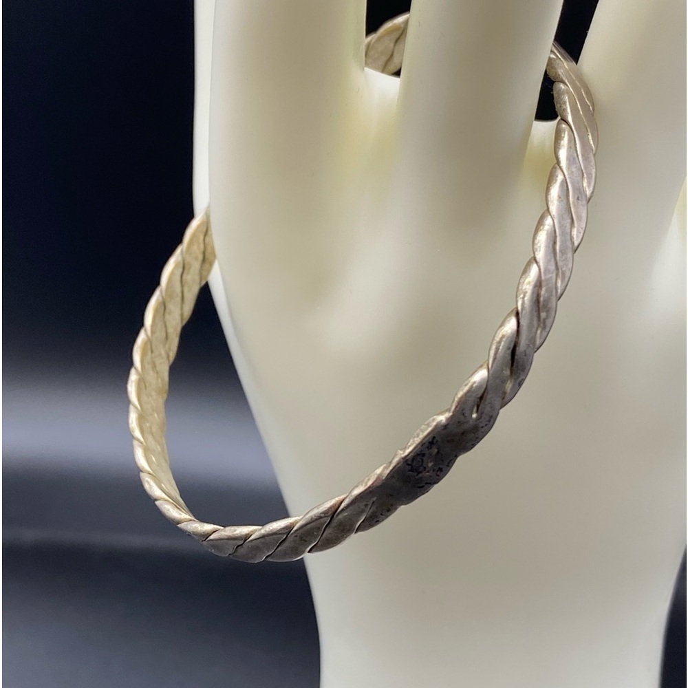 Sterling Silver Taxo Twisted Braided Pattern Bracelet 8” Stamped Designer